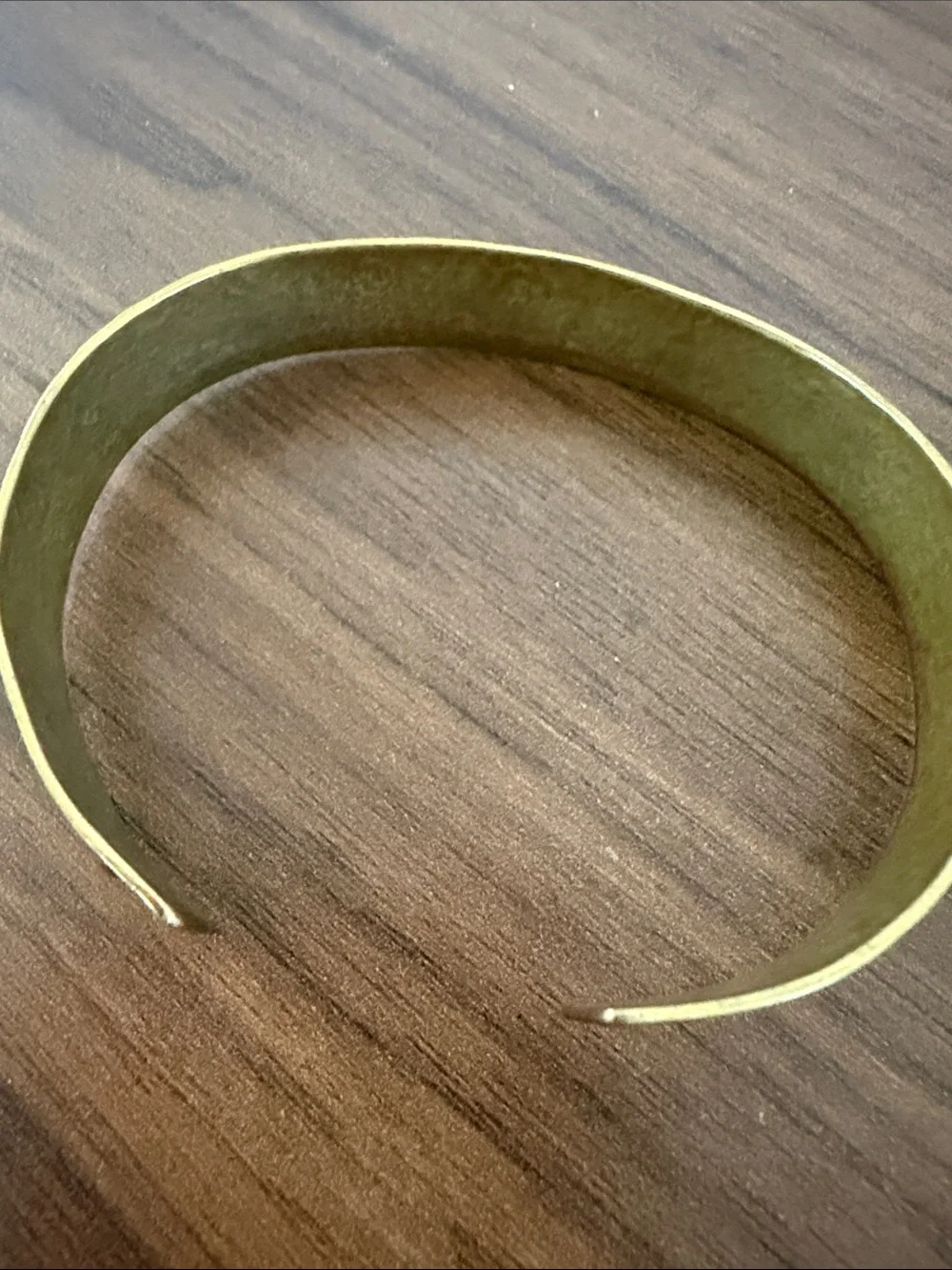 Minimalist Open Hammered Brass Cuff Bracelet in Antique Gold Tone